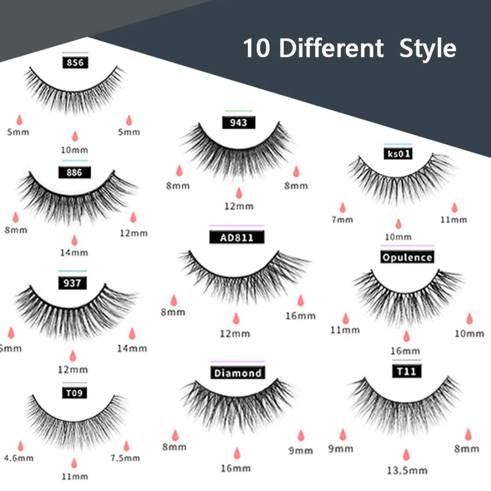 Magnetic Eyelashes w/ Eyeliner Set | 10 Pairs + 2 Liners | Reusable Lashes - Picture 5 of 5